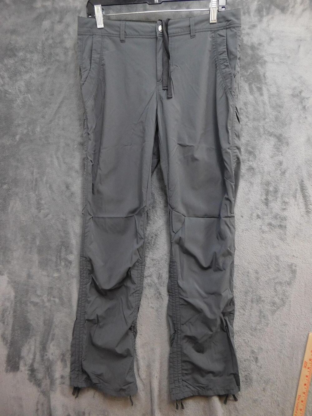 REI Pants Womens 8 Gray Cargo Microfiber Nylon Spandex Pockets Zip Travel